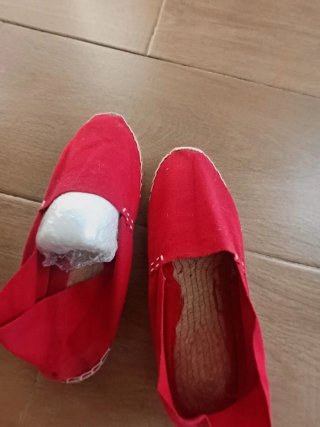 Alpargatas lona roja talla 38