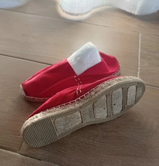 Alpargatas lona roja talla 38