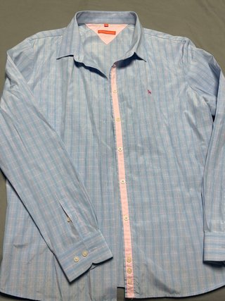Camisa de cuadros azul y rosa Talla 50