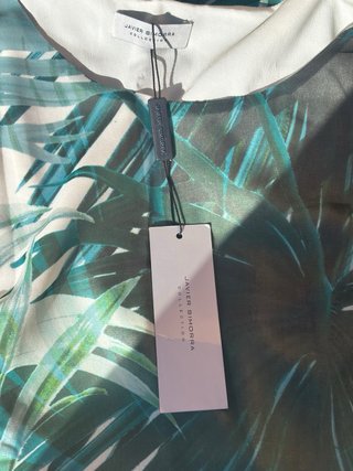 Vestido Javier Simorra Talla 40 Verde/Azul
