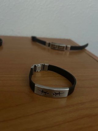 Conjunto 3 Pulseras de goma y acero inoxidable