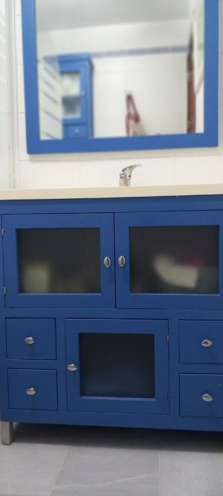Conjunto Muebles Baño Azul
