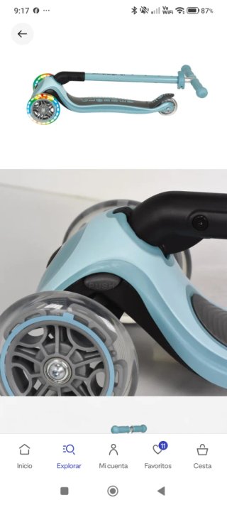 Patinete Globber 3 ruedas azul