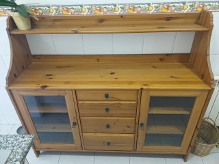 Mueble vintage madera y cristal