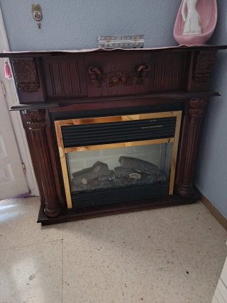 Chimenea eléctrica de madera y metal