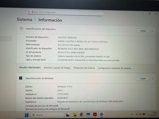 Portátil Dell i5 Negro, SSD M2, 16gb ram