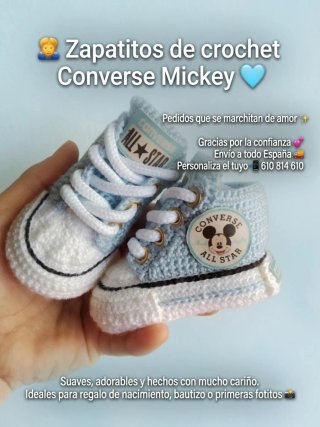 Zapatitos crochet Converse Mickey