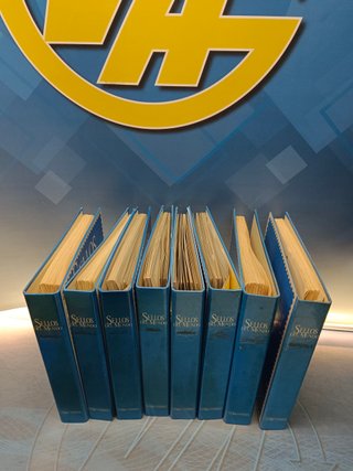 coleccion, SELLOS DEL MUNDO. 8 ARCHIVADORES con fichas y sellos de cada pais, COMPLETA. ORBIS FABBRI