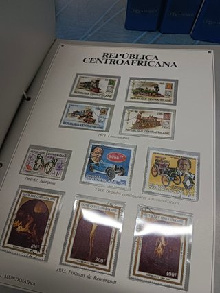 coleccion, SELLOS DEL MUNDO. 8 ARCHIVADORES con fichas y sellos de cada pais, COMPLETA. ORBIS FABBRI