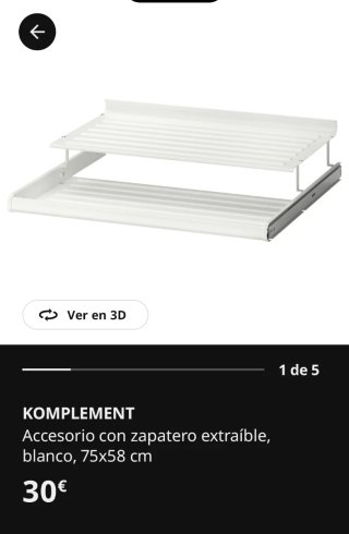 Komplement zapatero 3 unidades 75x58
