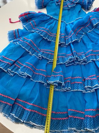 136 Vestido Flamenca Gitana Azul y Rosa