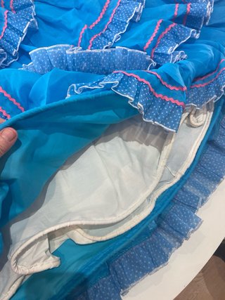 136 Vestido Flamenca Gitana Azul y Rosa