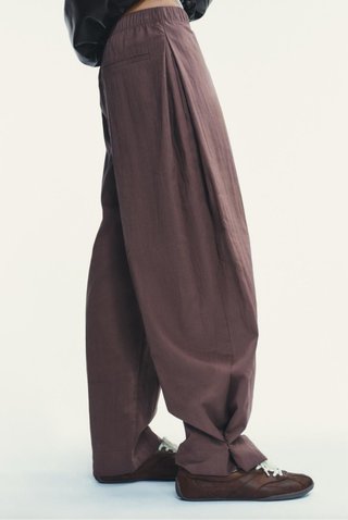 Burgundy wide leg flowing  Zara pants