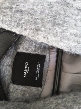 Abrigo gris oversize Mango