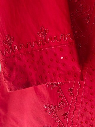 Blusón/Túnica roja con bordados