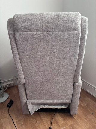Sillón reclinable tela beige/gris