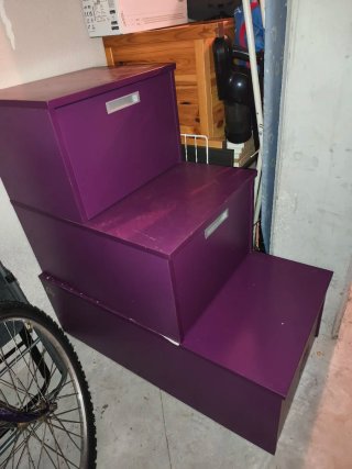 Mueble cajones plástico y madera