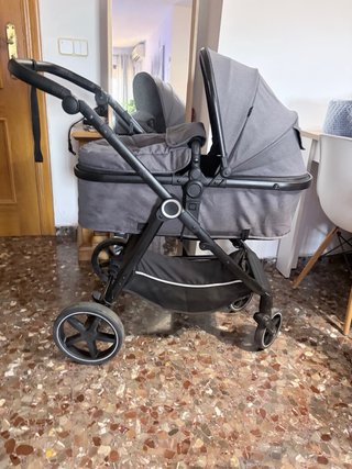 Carrito de bebé 2 en 1 gris