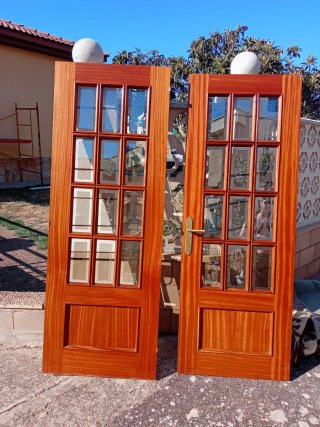 Puerta doble de salón de madera