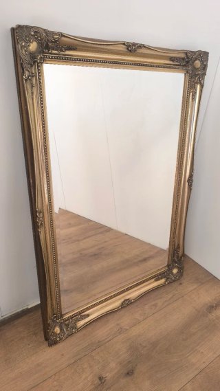ESPEJO DE MADERA ANTIGUO ROCOCÓ VINTAGE