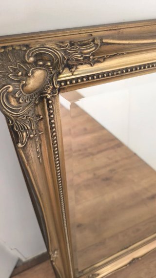 ESPEJO DE MADERA ANTIGUO ROCOCÓ VINTAGE