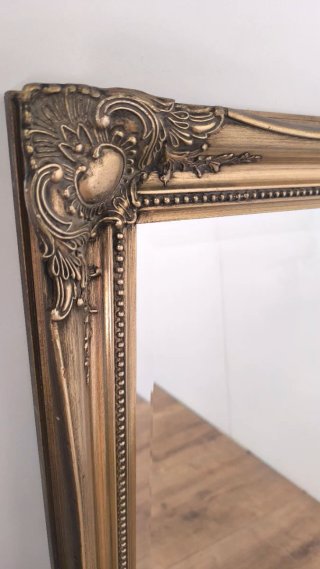 ESPEJO DE MADERA ANTIGUO ROCOCÓ VINTAGE