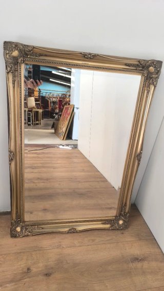 ESPEJO DE MADERA ANTIGUO ROCOCÓ VINTAGE