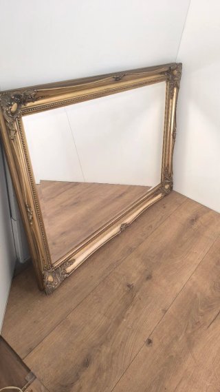 ESPEJO DE MADERA ANTIGUO ROCOCÓ VINTAGE