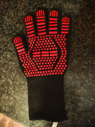 Guante de Cocina Negro y Rojo