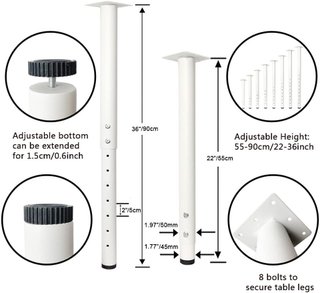 Patas Ajustables Jahof para Escritorio - 4 Piezas