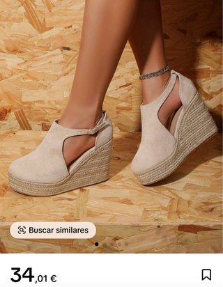 Sandalias cuña beige talla 37