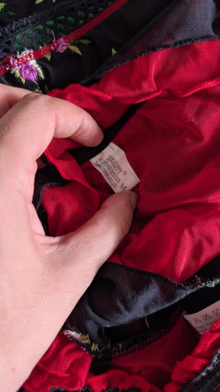 Conjunto lencería negro bordado nuevo S-M