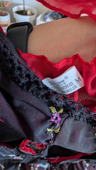 Conjunto lencería negro bordado nuevo S-M
