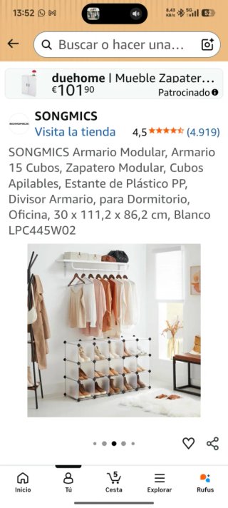 Estantería modular de plástico blanca