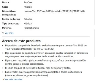 Funda Lenovo Tab 10.1 2025 Verde