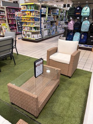 Conjunto de jardín dos sillones y mesa de centro