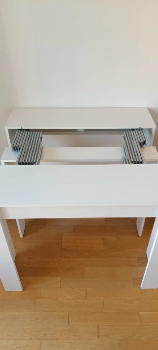 Mesa consola extensible blanca