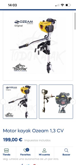 Motor kayak Ozeam 1,3 CV