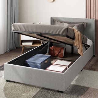 Canapé abatible 90cm con cabecero gris