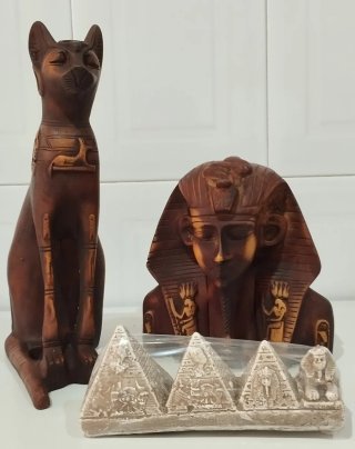 Figuras Egipto: Esfinge, Gato y Pirámides