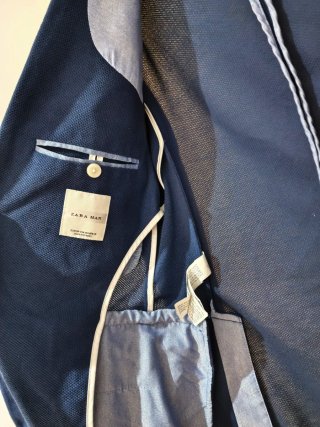 Americana Zara Hombre Azul Marino Talla M