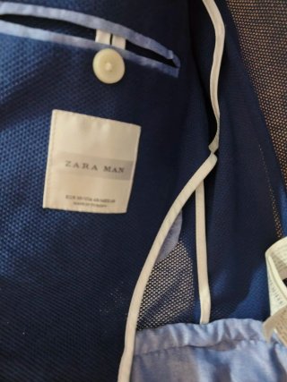 Americana Zara Hombre Azul Marino Talla M