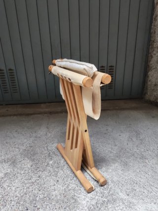 Sedia regista design anni '70 tessuto legno
