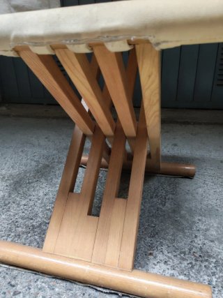 Sedia regista design anni '70 tessuto legno