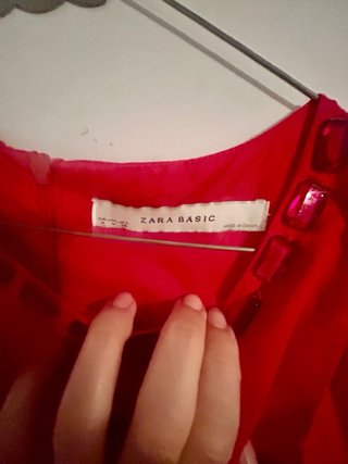 Vestido Zara Rojo Lino