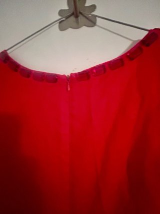 Vestido Zara Rojo Lino