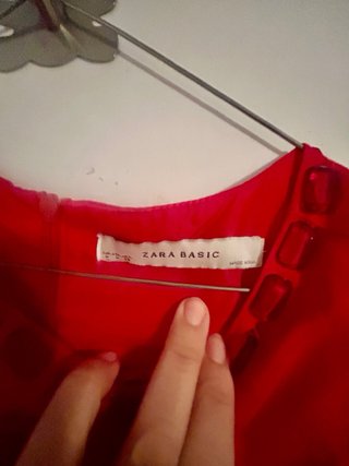 Vestido Zara Rojo Lino