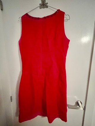 Vestido Zara Rojo Lino