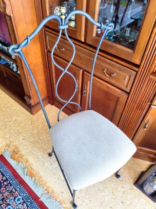 Mesa cristal y forja con 4 sillas