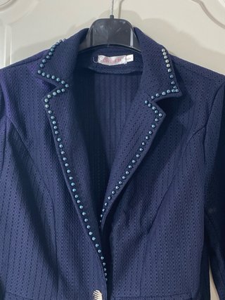 Blazer corto donna elegante taglia S blu